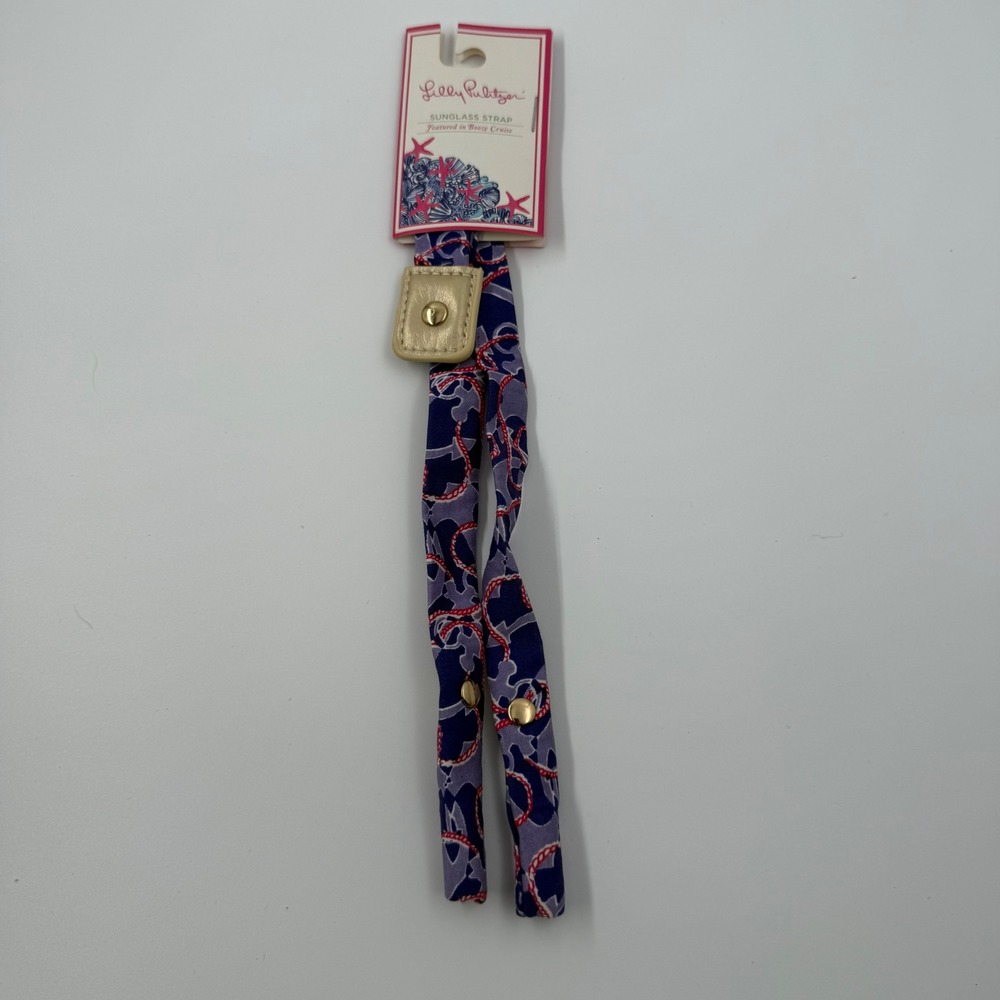 Lilly Pulitzer Boozy Cruise Sunglass Strap Cotton Eyewear Retainer Gold Accents